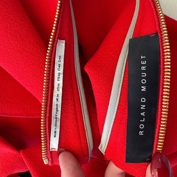 Roland Mouret Red Dress - Size 10 - Picture 6 of 7